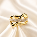 Bague Couleur Or Trois Bandes Asymétriques