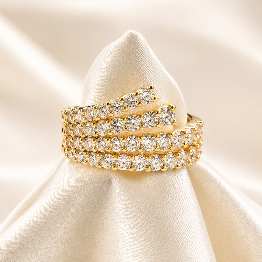 Bague Couronne Couleur Dorée